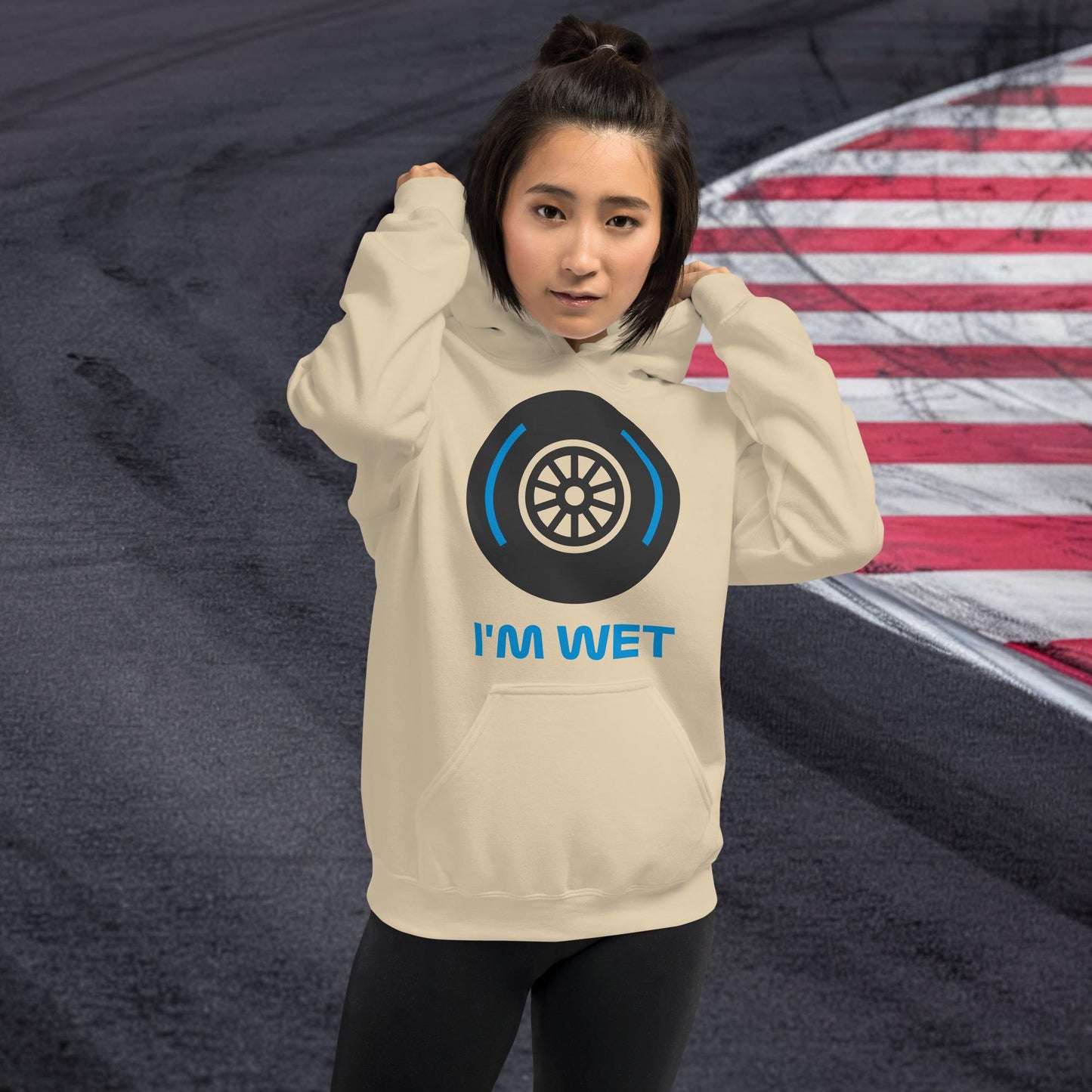 I'm Wet Tyres Funny F1 Unisex Hoodie Sand Hoodies F1 Next Cult Brand