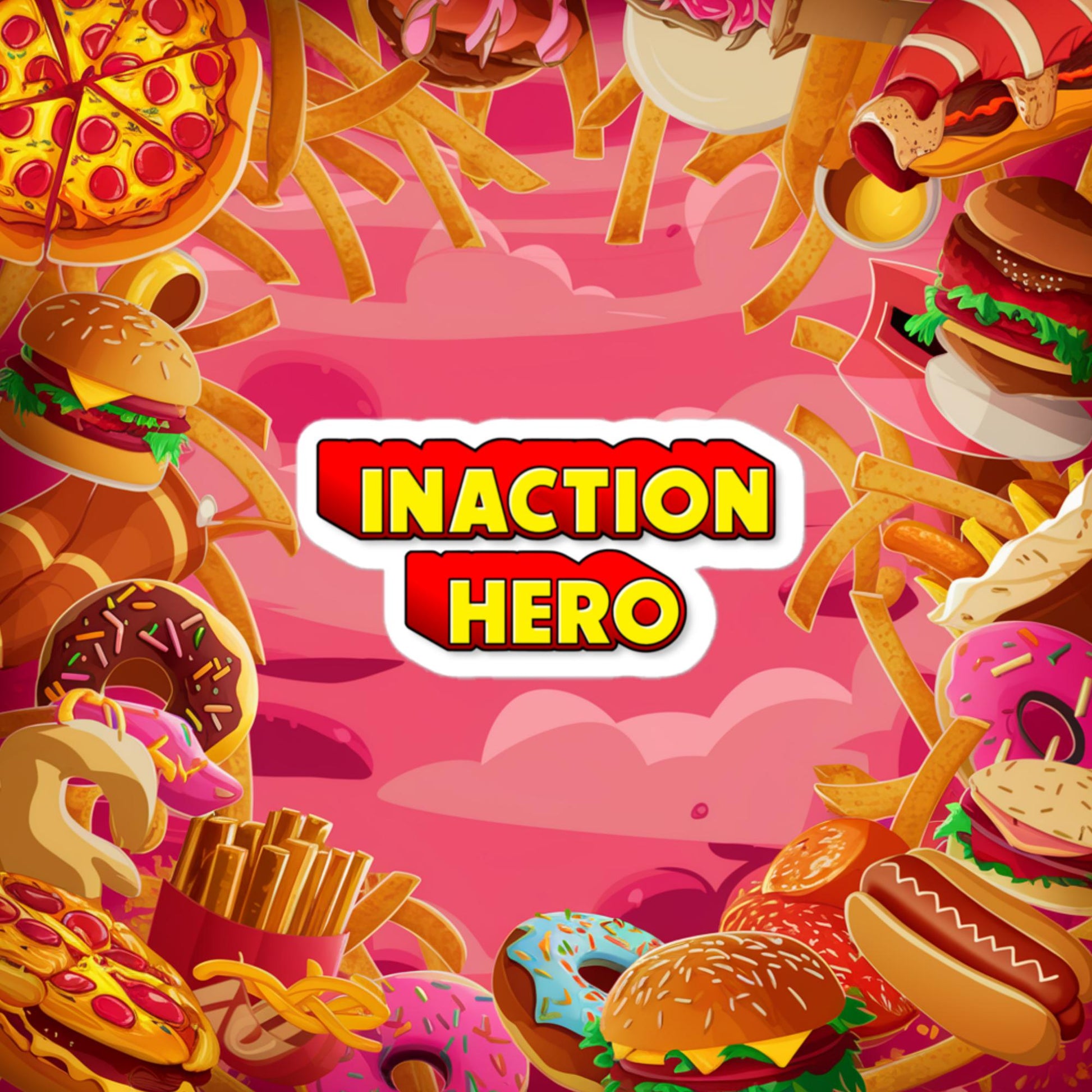 Inaction Hero Bubble-free stickers 3″×3″ Stickers Superheroes Next Cult Brand