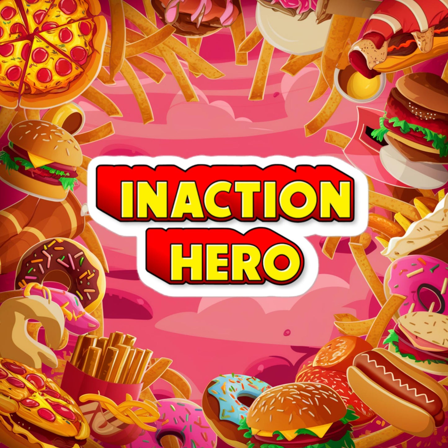 Inaction Hero Bubble-free stickers 4″×4″ Stickers Superheroes Next Cult Brand