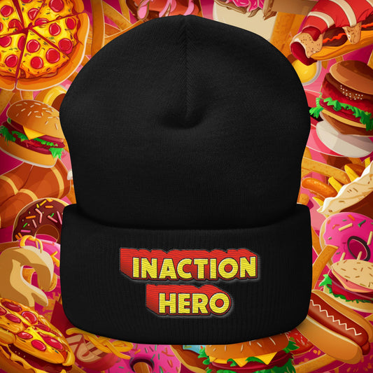 Inaction Hero Cuffed Beanie Black Hats Superheroes Next Cult Brand