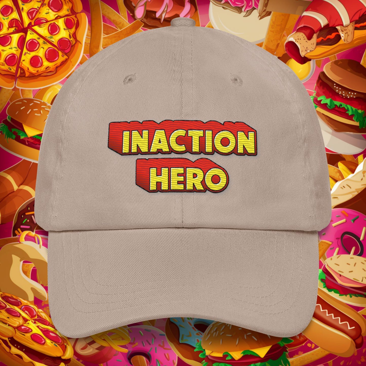 Inaction Hero Dad hat Stone Hats Superheroes Next Cult Brand