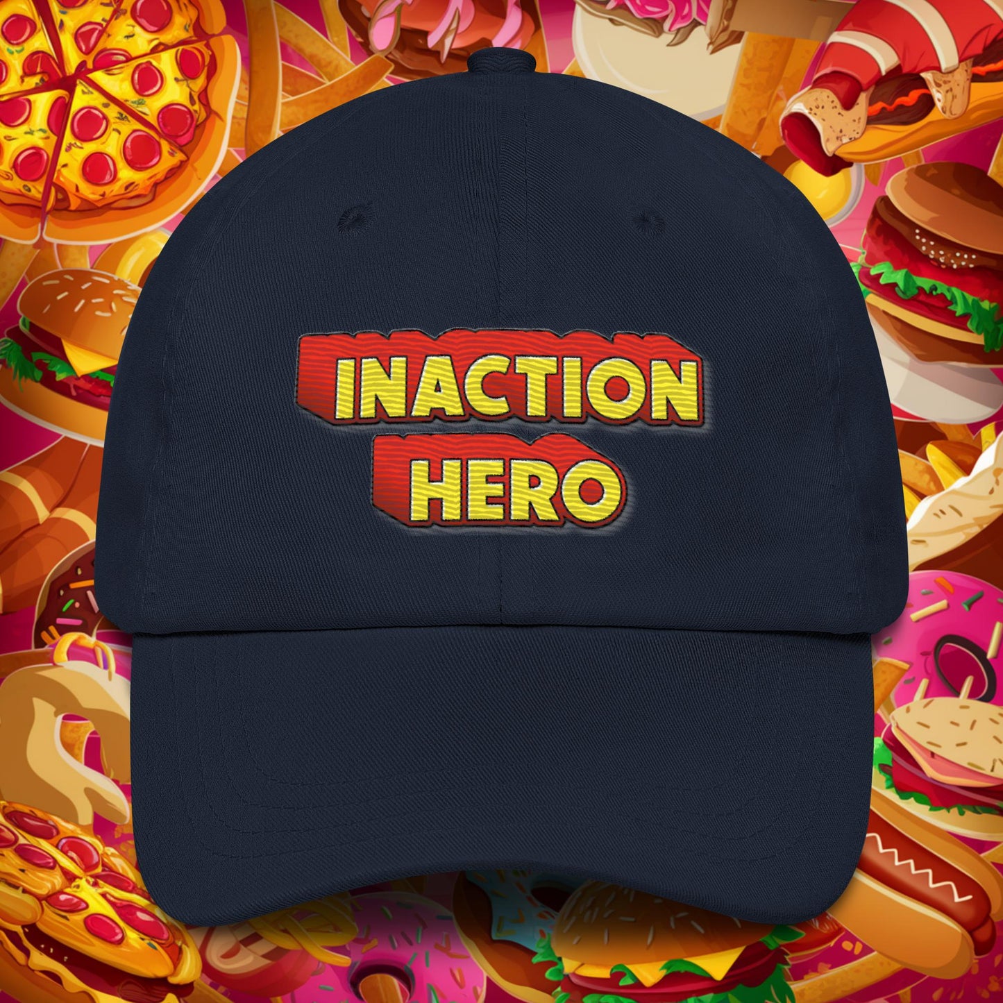 Inaction Hero Dad hat Navy Hats Superheroes Next Cult Brand