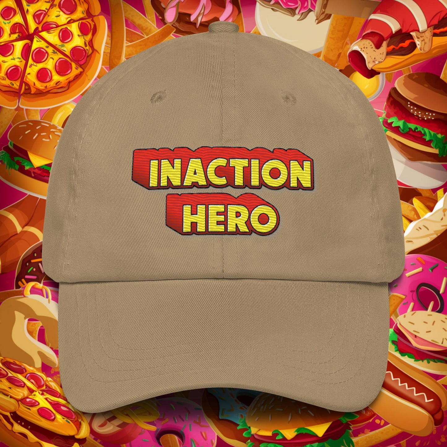 Inaction Hero Dad hat Khaki Hats Superheroes Next Cult Brand