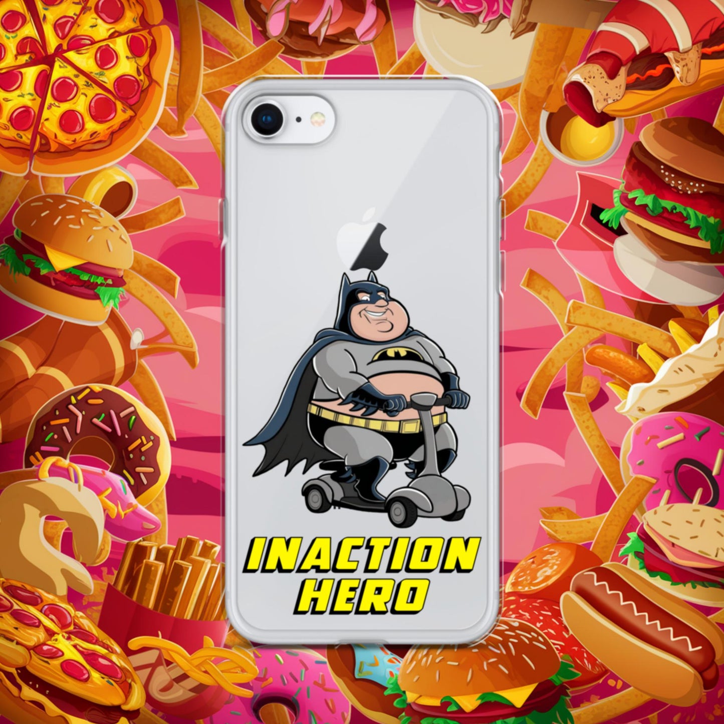 Inaction Hero Fatman Superhero Clear Case for iPhone iPhone 7 8 Mobile Phone Cases Batman Movies Superheroes Next Cult Brand
