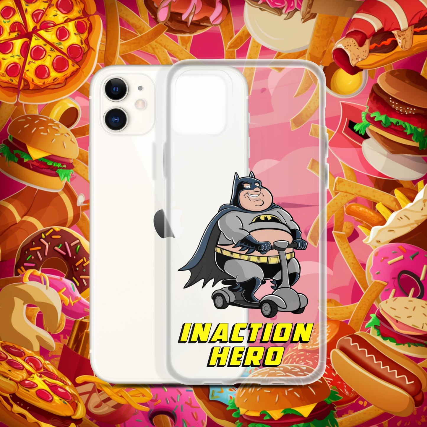 Inaction Hero Fatman Superhero Clear Case for iPhone iPhone 11 Mobile Phone Cases Batman Movies Superheroes Next Cult Brand