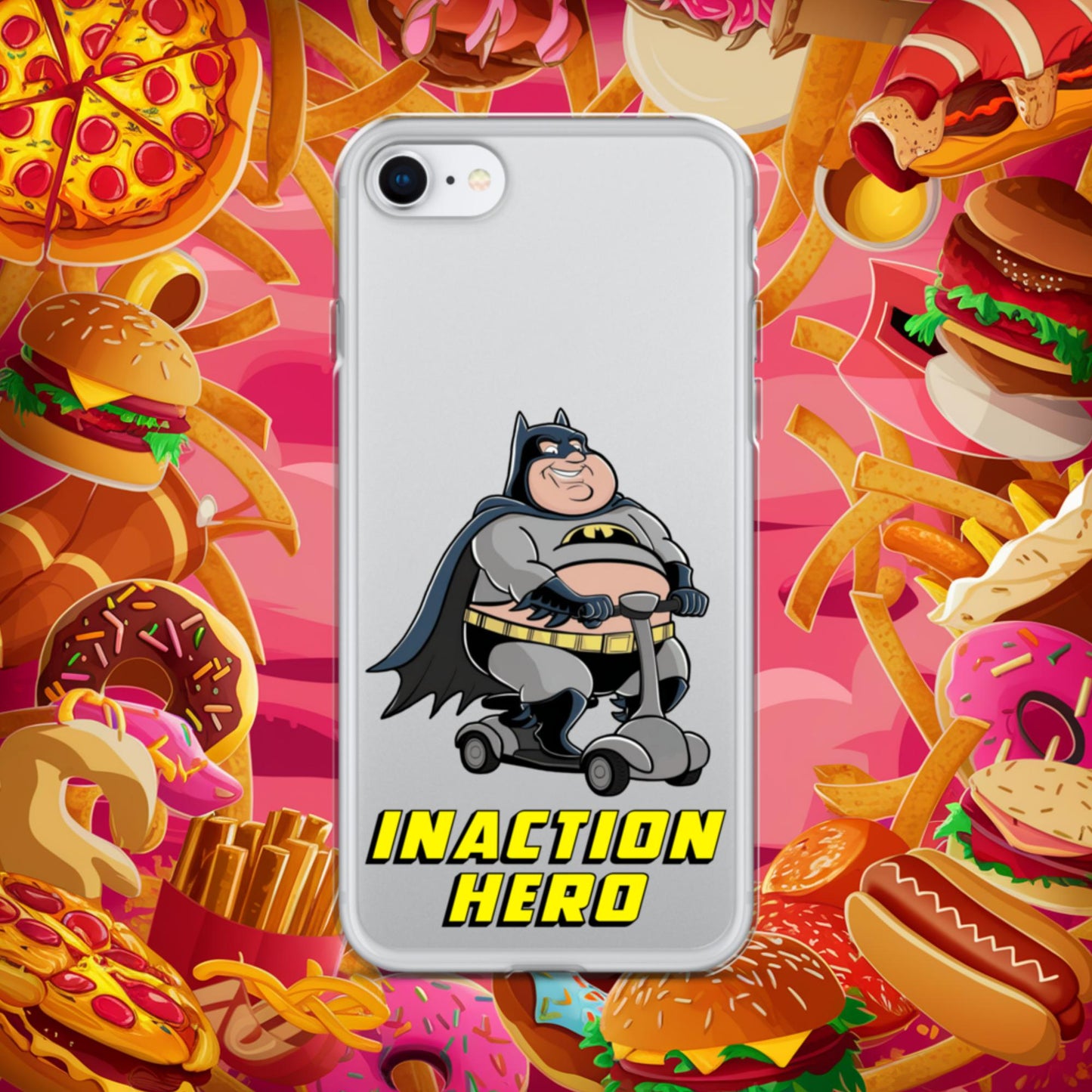 Inaction Hero Fatman Superhero Clear Case for iPhone iPhone SE Mobile Phone Cases Batman Movies Superheroes Next Cult Brand