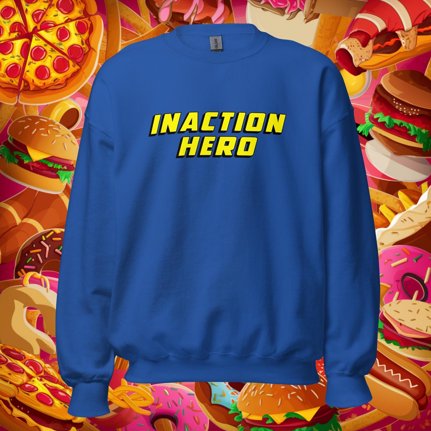 Inaction Hero Lazy Superhero Unisex Sweatshirt Royal Sweatshirts Superheroes Next Cult Brand
