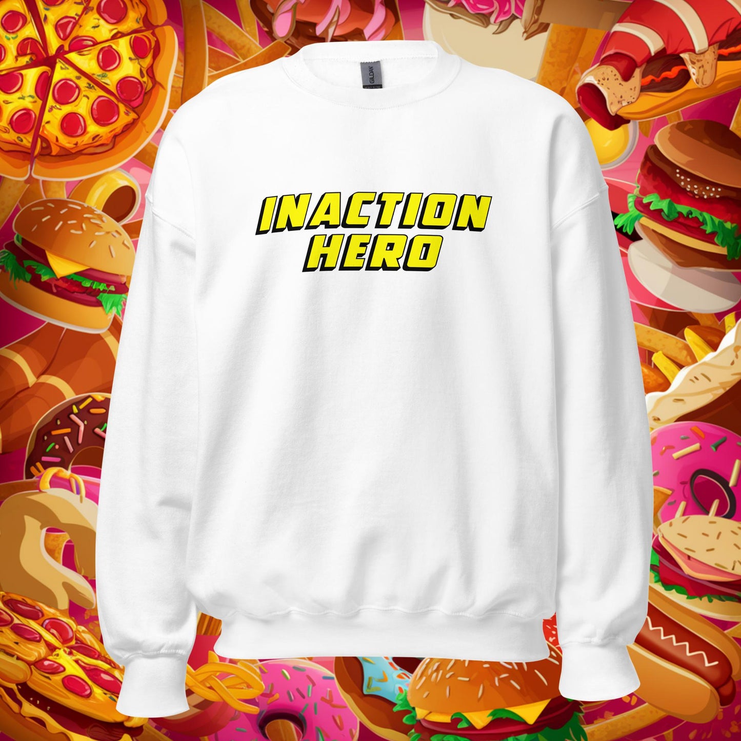 Inaction Hero Lazy Superhero Unisex Sweatshirt White Sweatshirts Superheroes Next Cult Brand