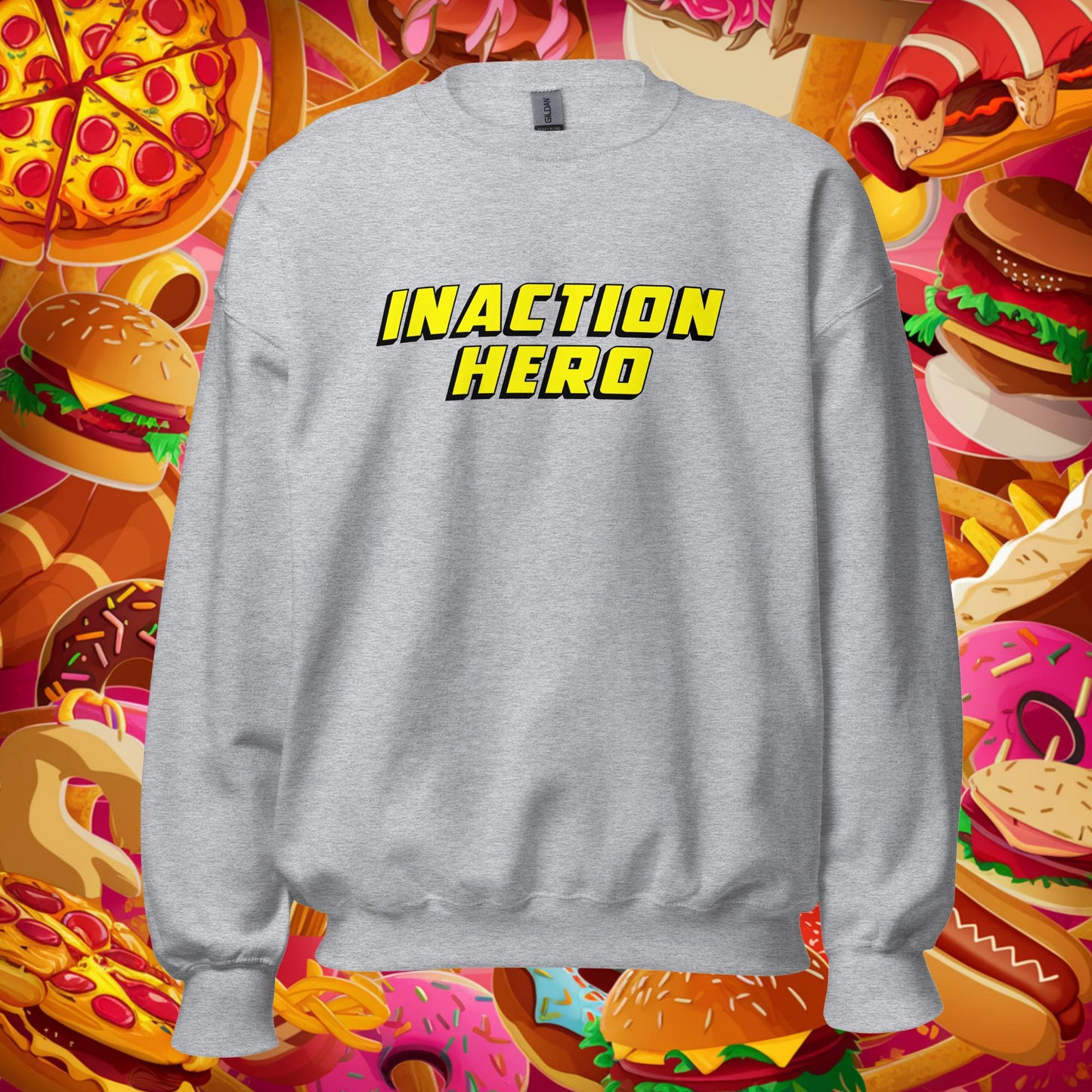 Inaction Hero Lazy Superhero Unisex Sweatshirt Sport Grey Sweatshirts Superheroes Next Cult Brand