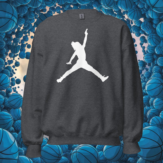 Ja Morant Funny Gun Meme Memphis Grizzlies NBA Unisex Sweatshirt Dark Heather Sweatshirts Basketball Ja Morant Memphis Grizzlies NBA Next Cult Brand