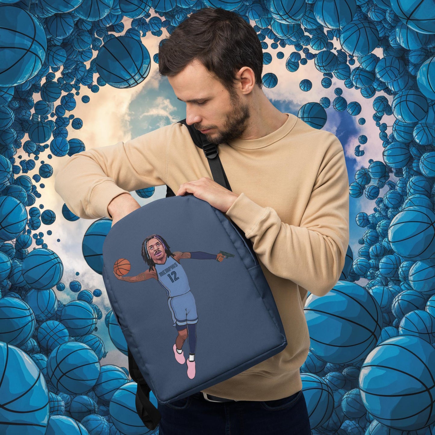 Ja Morant Gun Suspension Memphis Grizzlies NBA Backpack Default Title Bags Basketball Ja Morant Memphis Grizzlies NBA Next Cult Brand