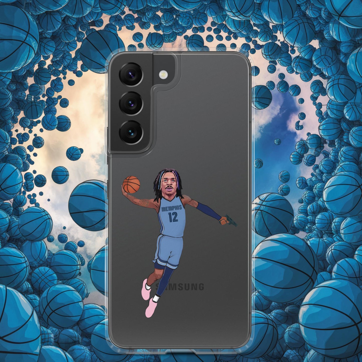 Ja Morant Gun Suspension Memphis Grizzlies NBA Clear Case for Samsung Samsung Galaxy S22 Mobile Phone Cases Basketball Ja Morant Memphis Grizzlies NBA Next Cult Brand