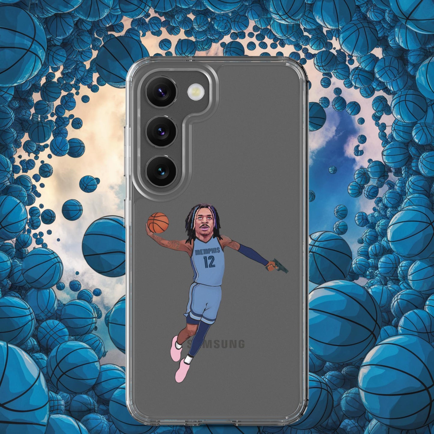 Ja Morant Gun Suspension Memphis Grizzlies NBA Clear Case for Samsung Samsung Galaxy S23 Mobile Phone Cases Basketball Ja Morant Memphis Grizzlies NBA Next Cult Brand