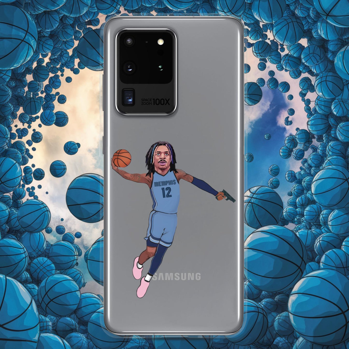 Ja Morant Gun Suspension Memphis Grizzlies NBA Clear Case for Samsung Samsung Galaxy S20 Ultra Mobile Phone Cases Basketball Ja Morant Memphis Grizzlies NBA Next Cult Brand