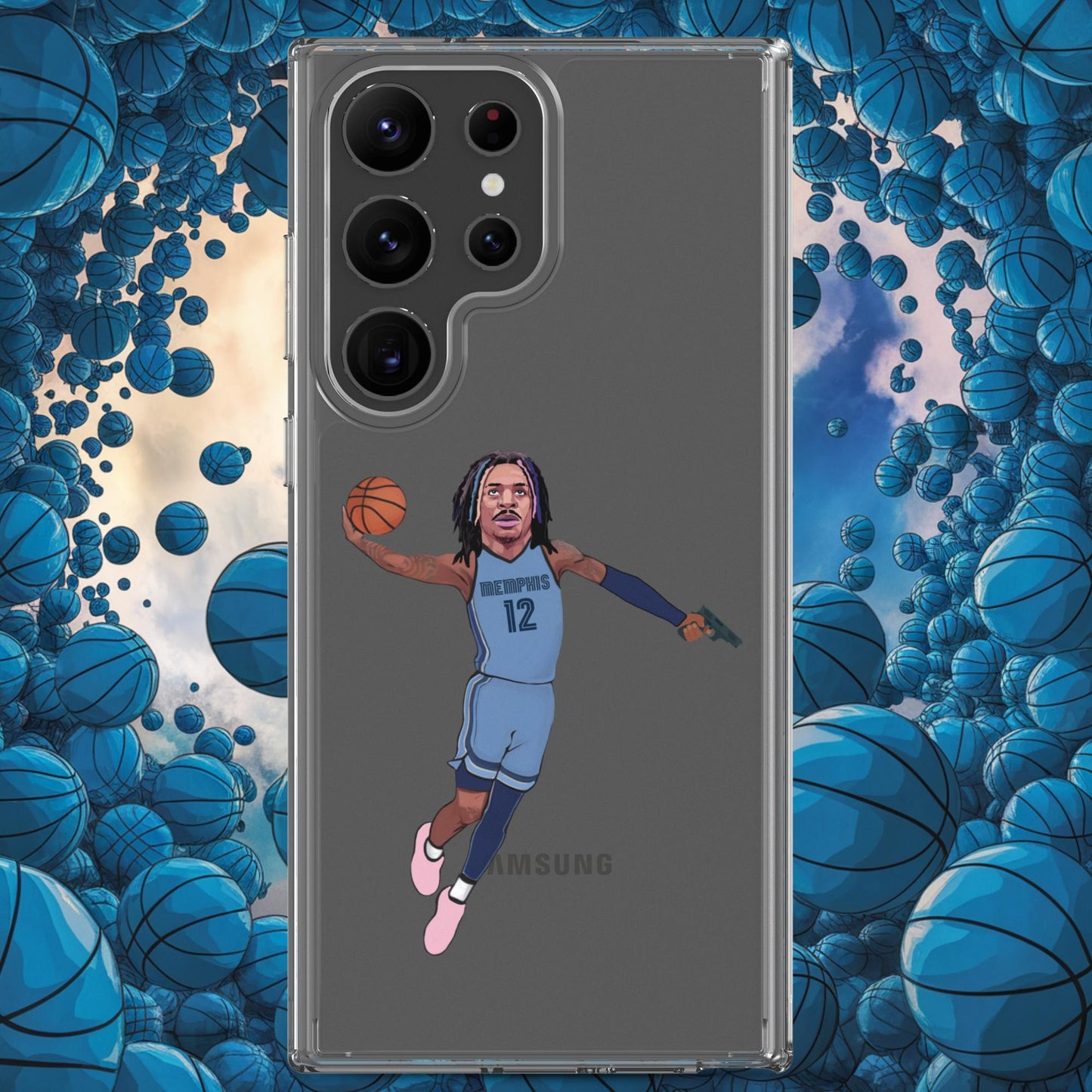 Ja Morant Gun Suspension Memphis Grizzlies NBA Clear Case for Samsung Samsung Galaxy S23 Ultra Mobile Phone Cases Basketball Ja Morant Memphis Grizzlies NBA Next Cult Brand