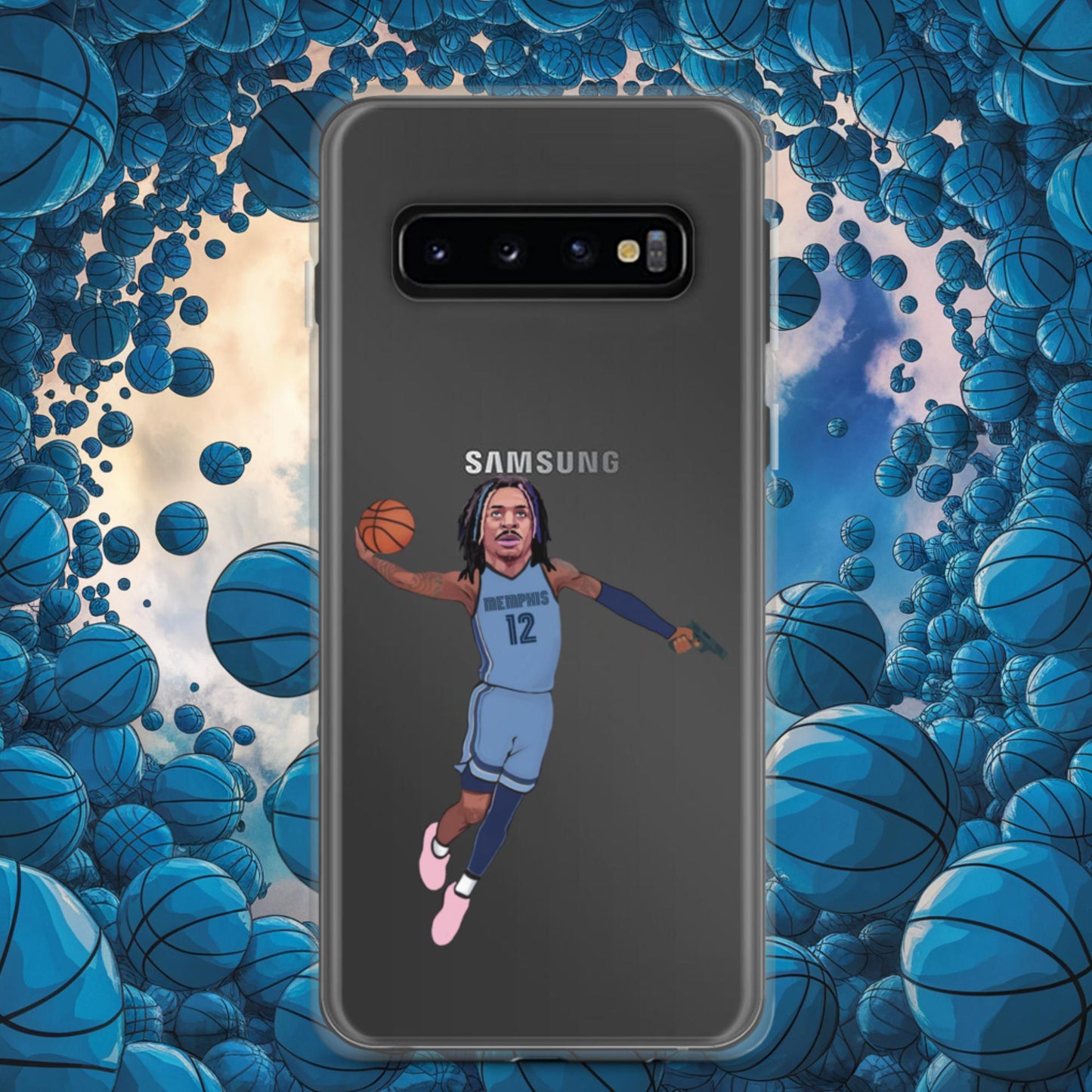 Ja Morant Gun Suspension Memphis Grizzlies NBA Clear Case for Samsung Samsung Galaxy S10 Mobile Phone Cases Basketball Ja Morant Memphis Grizzlies NBA Next Cult Brand