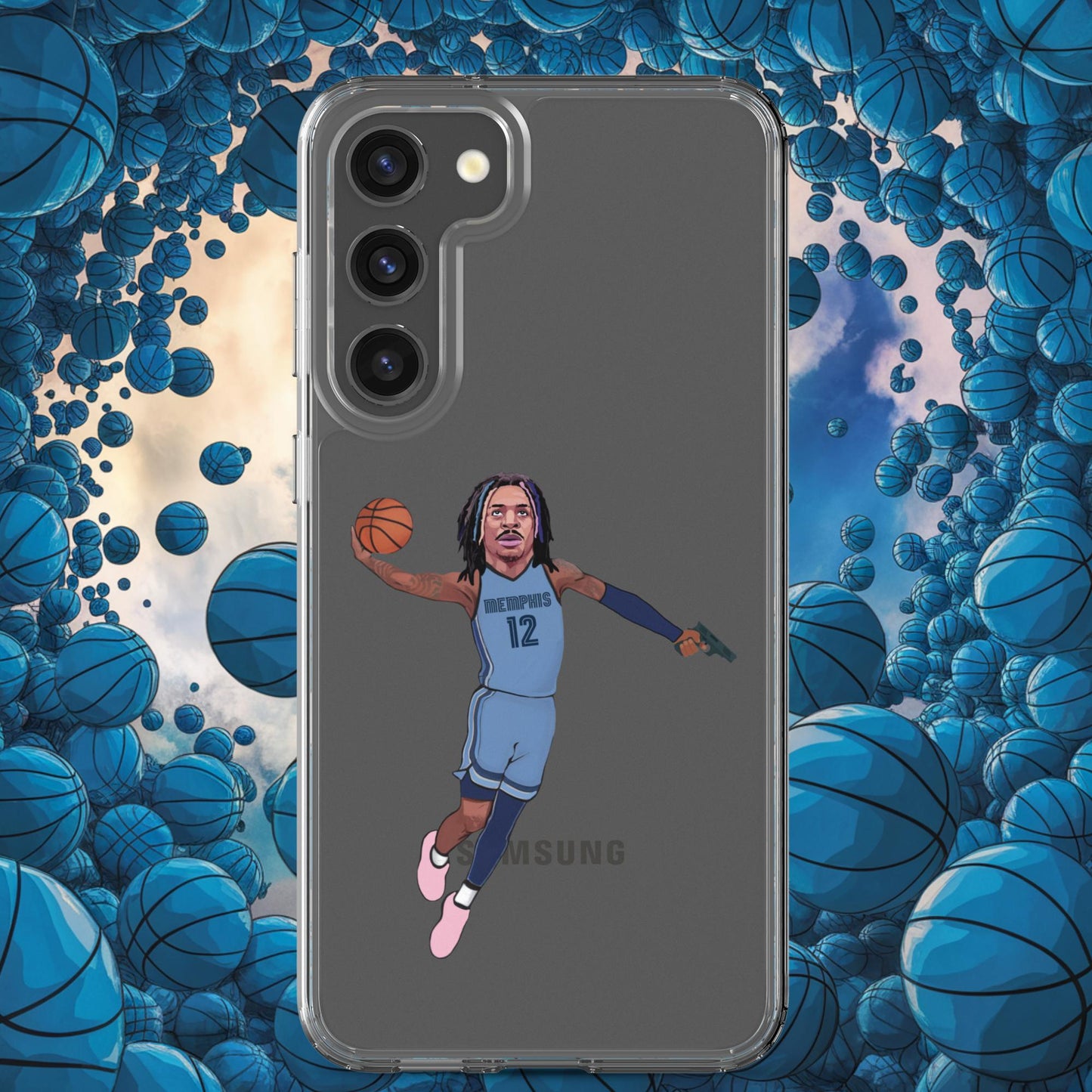 Ja Morant Gun Suspension Memphis Grizzlies NBA Clear Case for Samsung Samsung Galaxy S23 Plus Mobile Phone Cases Basketball Ja Morant Memphis Grizzlies NBA Next Cult Brand