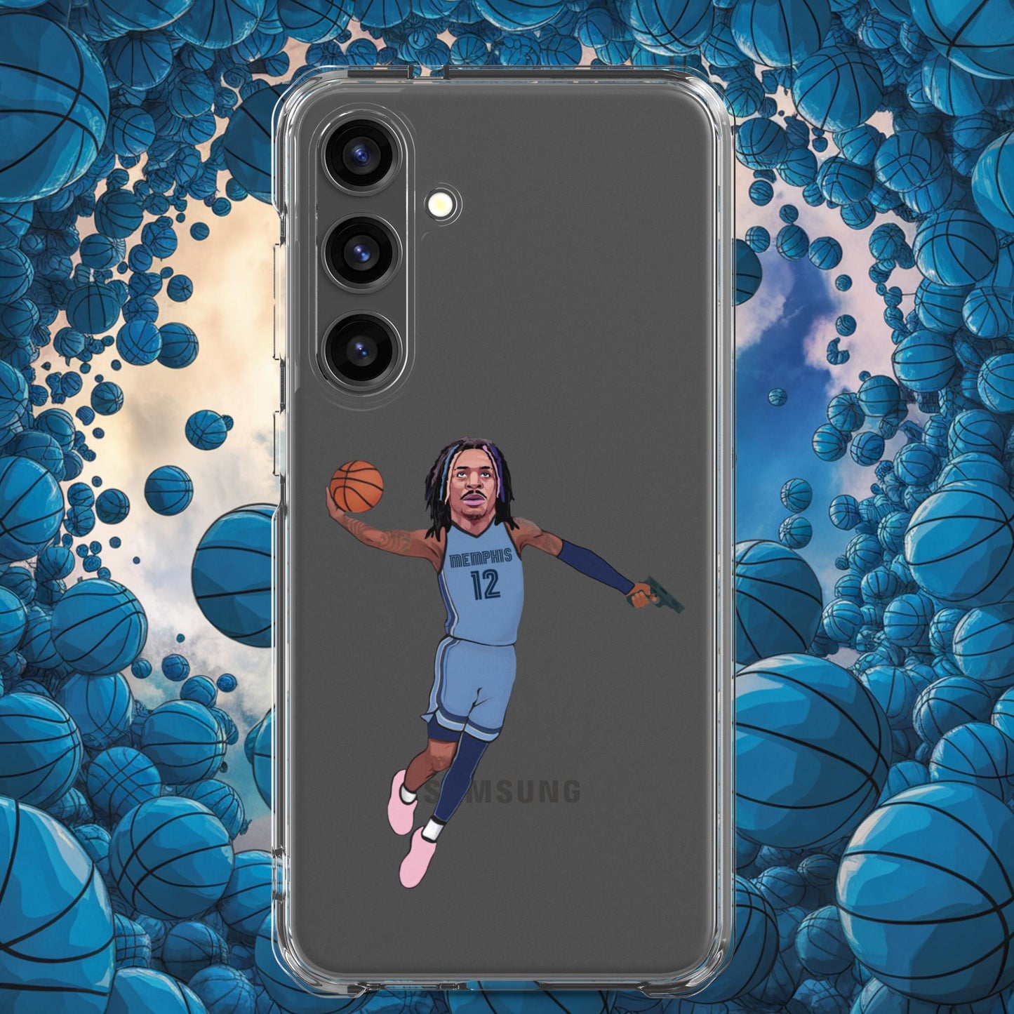 Ja Morant Gun Suspension Memphis Grizzlies NBA Clear Case for Samsung Samsung Galaxy S24 Plus Mobile Phone Cases Basketball Ja Morant Memphis Grizzlies NBA Next Cult Brand