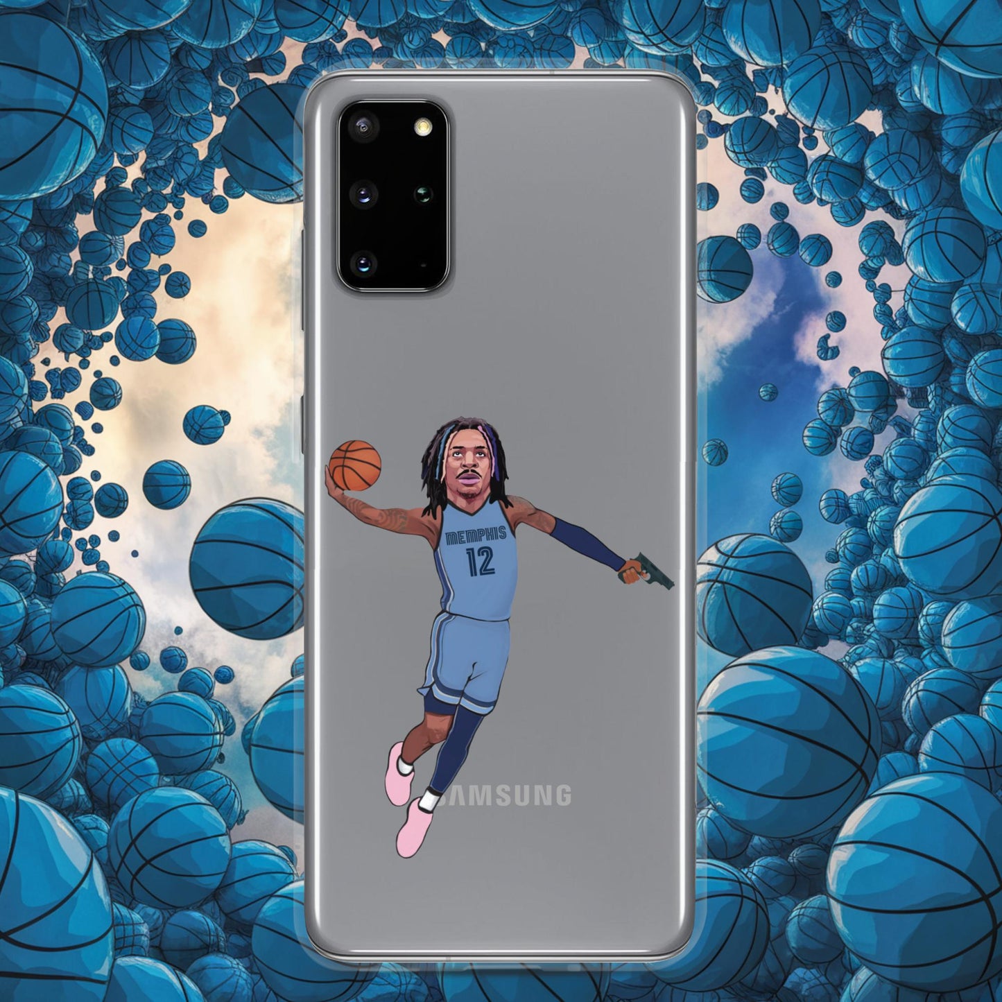 Ja Morant Gun Suspension Memphis Grizzlies NBA Clear Case for Samsung Samsung Galaxy S20 Plus Mobile Phone Cases Basketball Ja Morant Memphis Grizzlies NBA Next Cult Brand