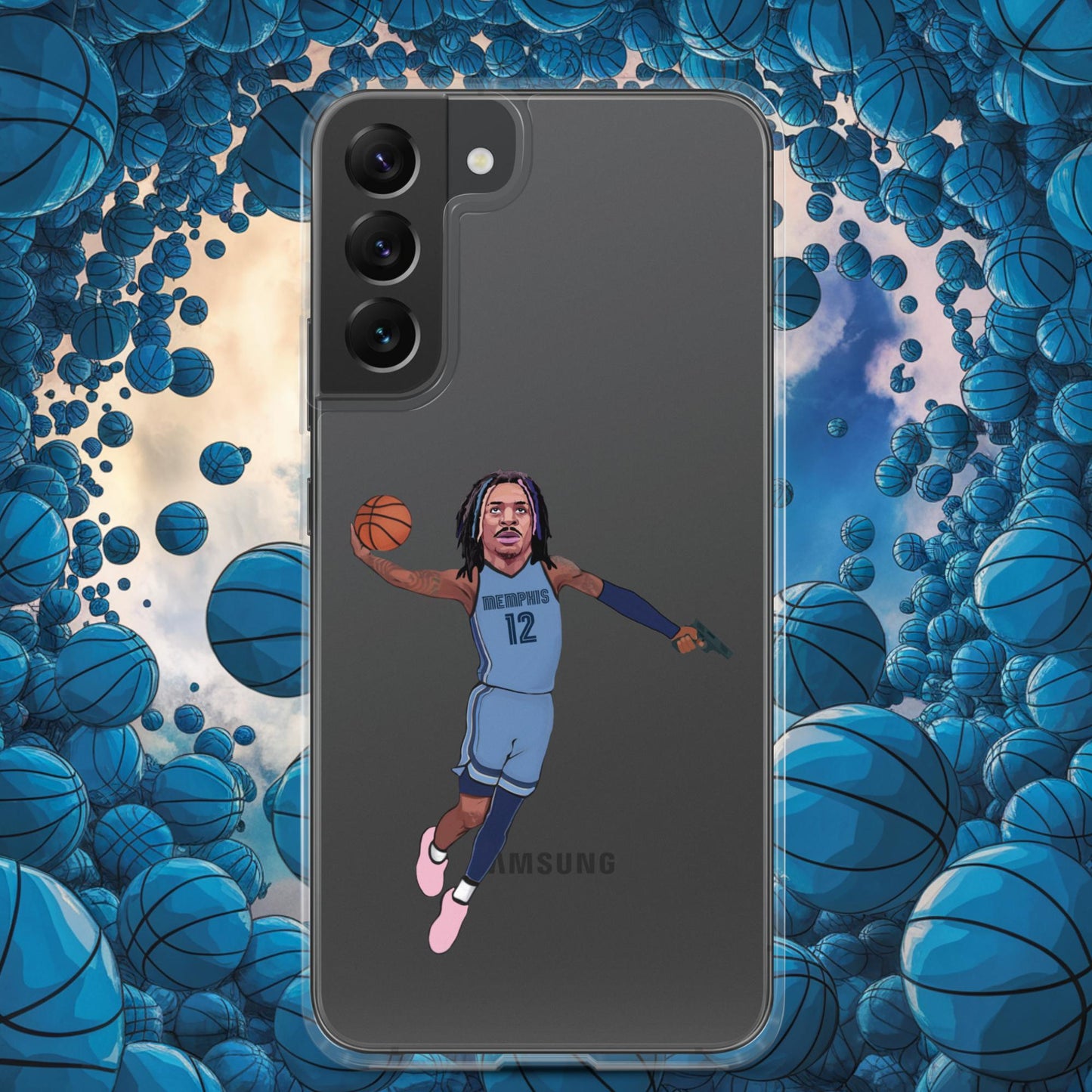 Ja Morant Gun Suspension Memphis Grizzlies NBA Clear Case for Samsung Samsung Galaxy S22 Plus Mobile Phone Cases Basketball Ja Morant Memphis Grizzlies NBA Next Cult Brand