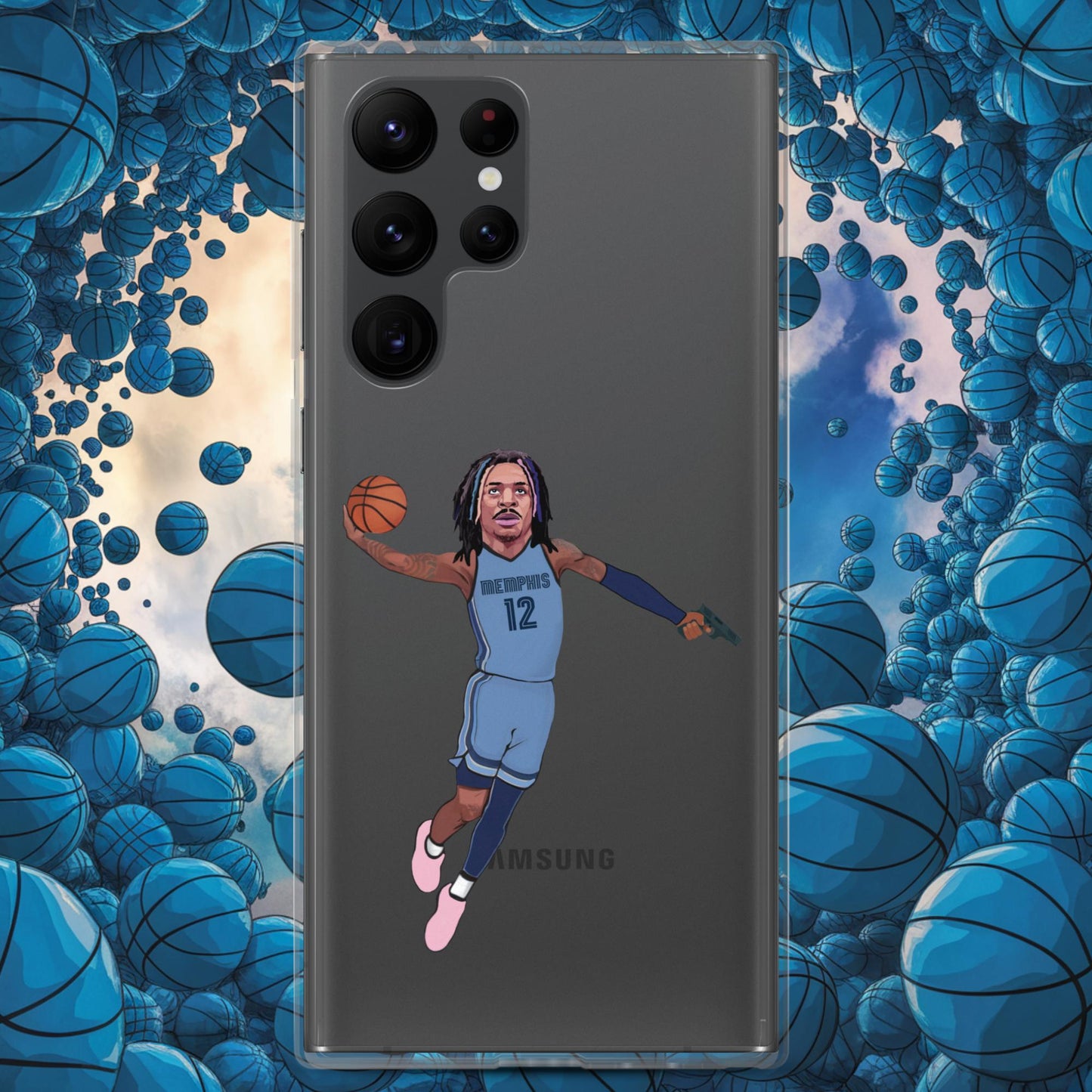 Ja Morant Gun Suspension Memphis Grizzlies NBA Clear Case for Samsung Samsung Galaxy S22 Ultra Mobile Phone Cases Basketball Ja Morant Memphis Grizzlies NBA Next Cult Brand
