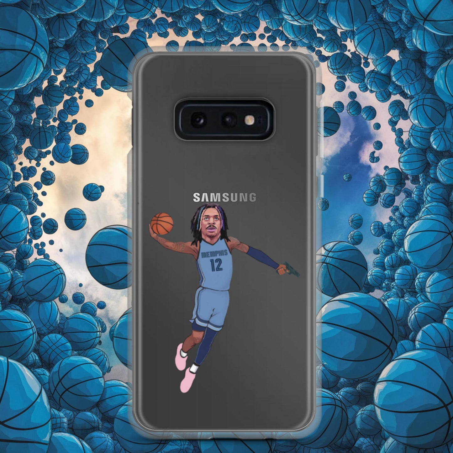 Ja Morant Gun Suspension Memphis Grizzlies NBA Clear Case for Samsung Samsung Galaxy S10e Mobile Phone Cases Basketball Ja Morant Memphis Grizzlies NBA Next Cult Brand