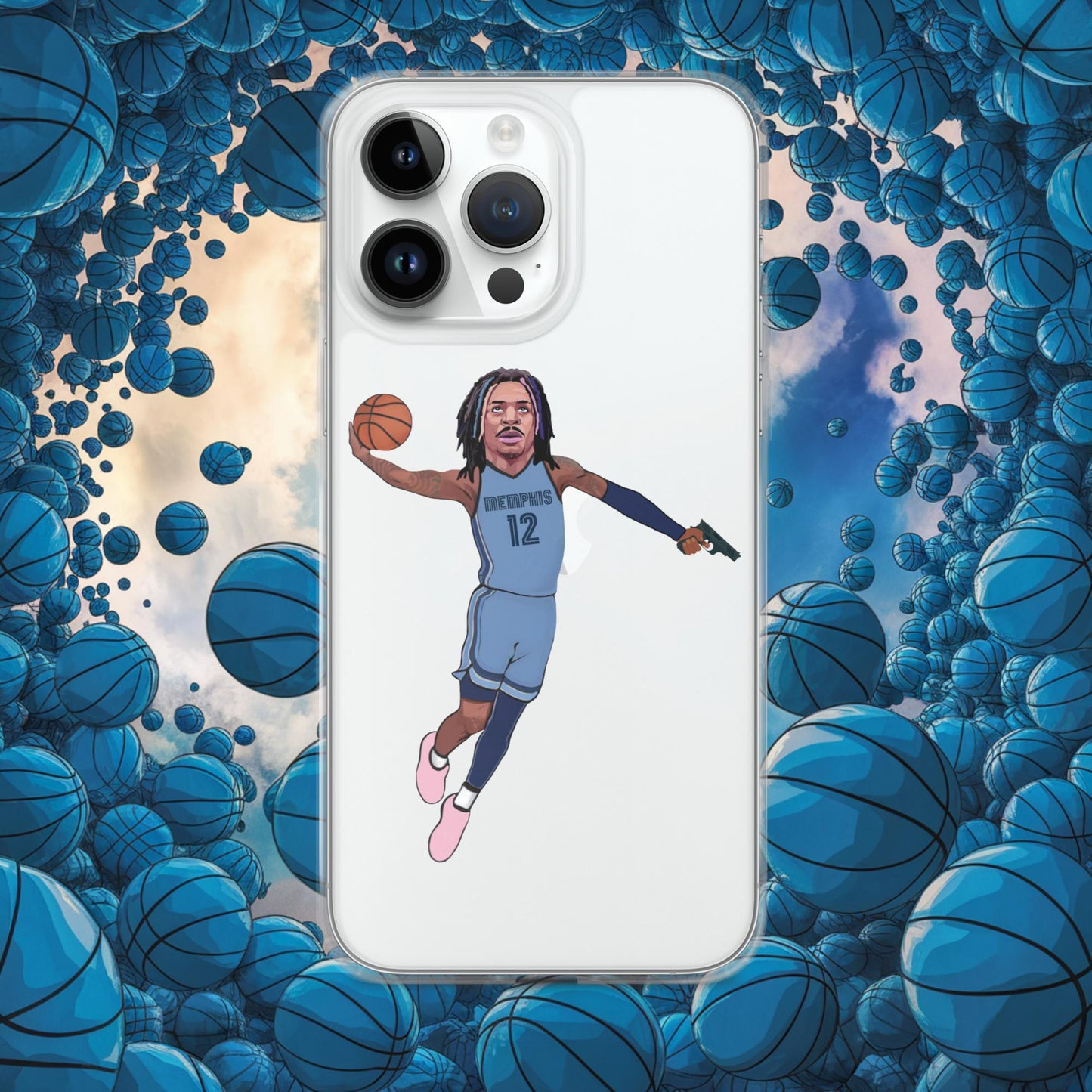 Ja Morant Gun Suspension Memphis Grizzlies NBA Clear Case for iPhone iPhone 14 Pro Max Mobile Phone Cases Basketball Ja Morant Memphis Grizzlies NBA Next Cult Brand