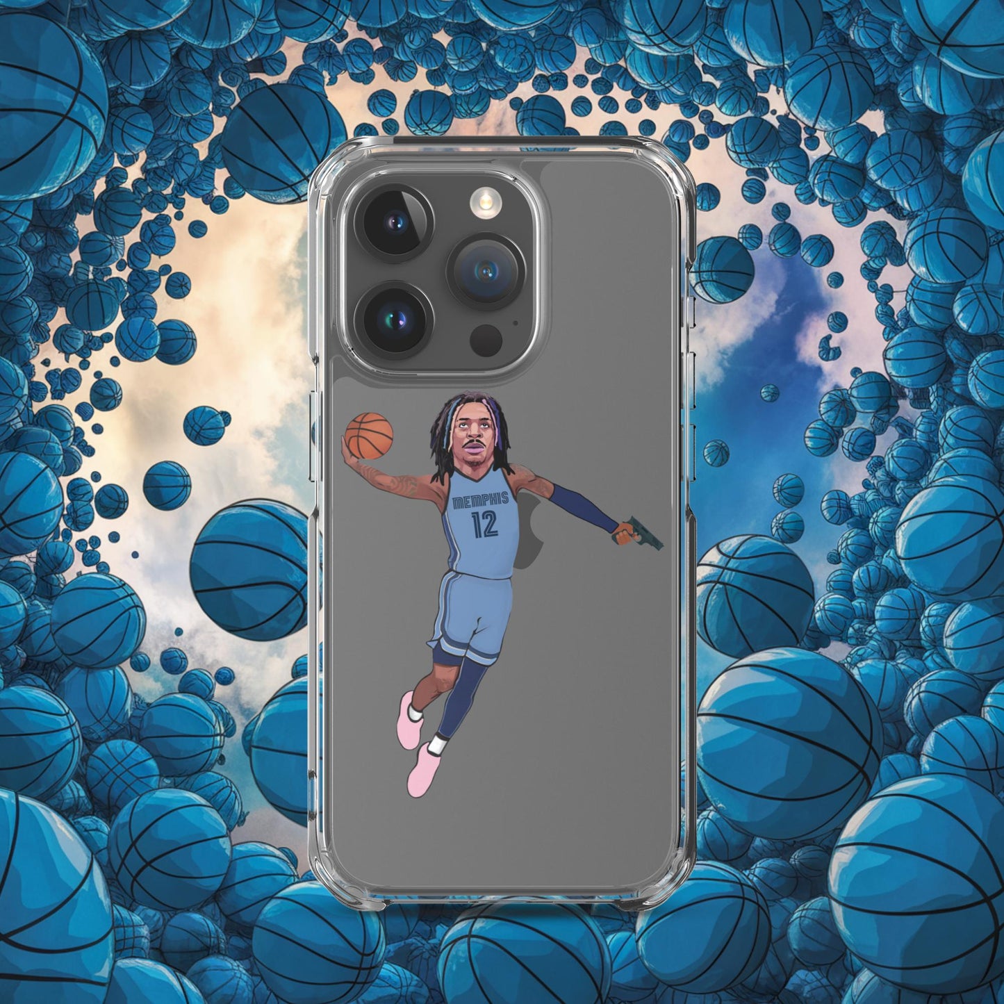 Ja Morant Gun Suspension Memphis Grizzlies NBA Clear Case for iPhone iPhone 15 Pro Mobile Phone Cases Basketball Ja Morant Memphis Grizzlies NBA Next Cult Brand