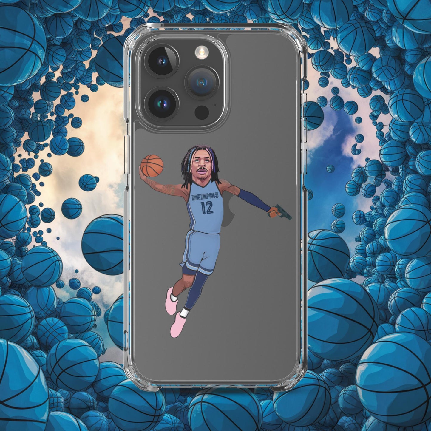 Ja Morant Gun Suspension Memphis Grizzlies NBA Clear Case for iPhone iPhone 15 Pro Max Mobile Phone Cases Basketball Ja Morant Memphis Grizzlies NBA Next Cult Brand
