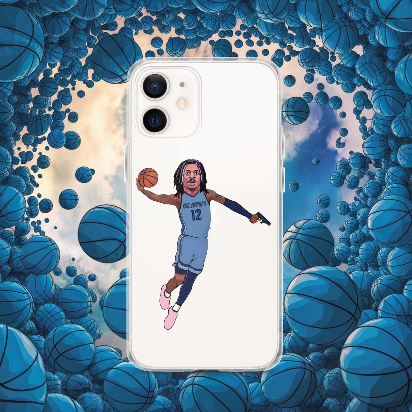 Ja Morant Gun Suspension Memphis Grizzlies NBA Clear Case for iPhone iPhone 12 Mobile Phone Cases Basketball Ja Morant Memphis Grizzlies NBA Next Cult Brand