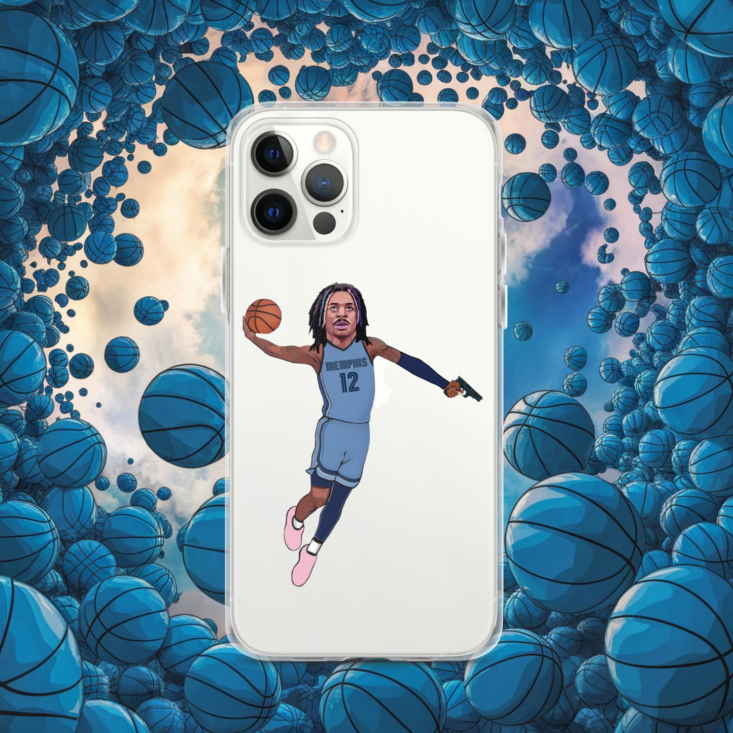 Ja Morant Gun Suspension Memphis Grizzlies NBA Clear Case for iPhone iPhone 12 Pro Mobile Phone Cases Basketball Ja Morant Memphis Grizzlies NBA Next Cult Brand