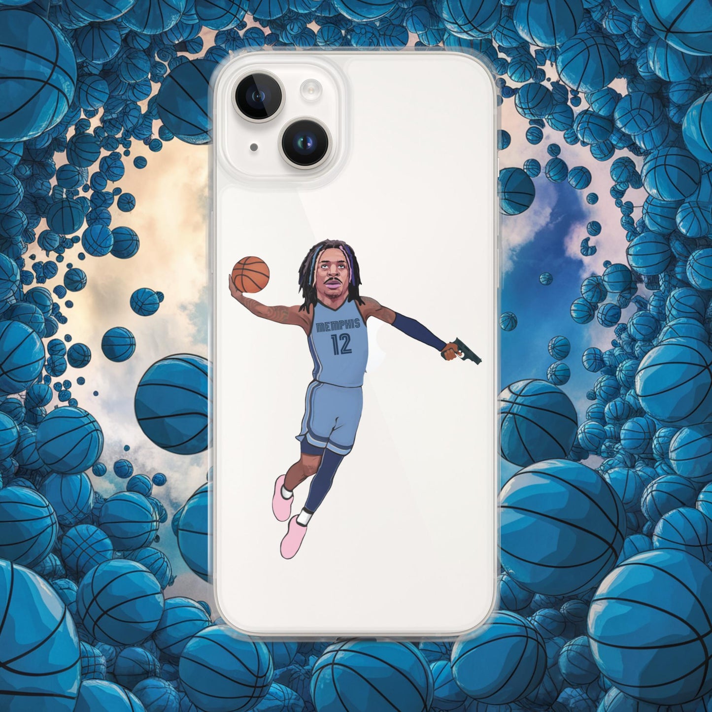 Ja Morant Gun Suspension Memphis Grizzlies NBA Clear Case for iPhone iPhone 14 Plus Mobile Phone Cases Basketball Ja Morant Memphis Grizzlies NBA Next Cult Brand
