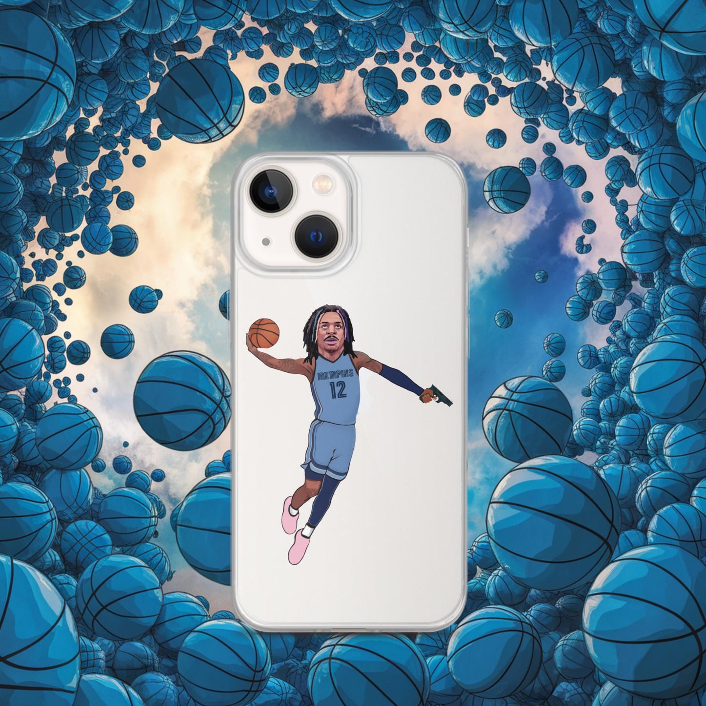 Ja Morant Gun Suspension Memphis Grizzlies NBA Clear Case for iPhone iPhone 13 mini Mobile Phone Cases Basketball Ja Morant Memphis Grizzlies NBA Next Cult Brand