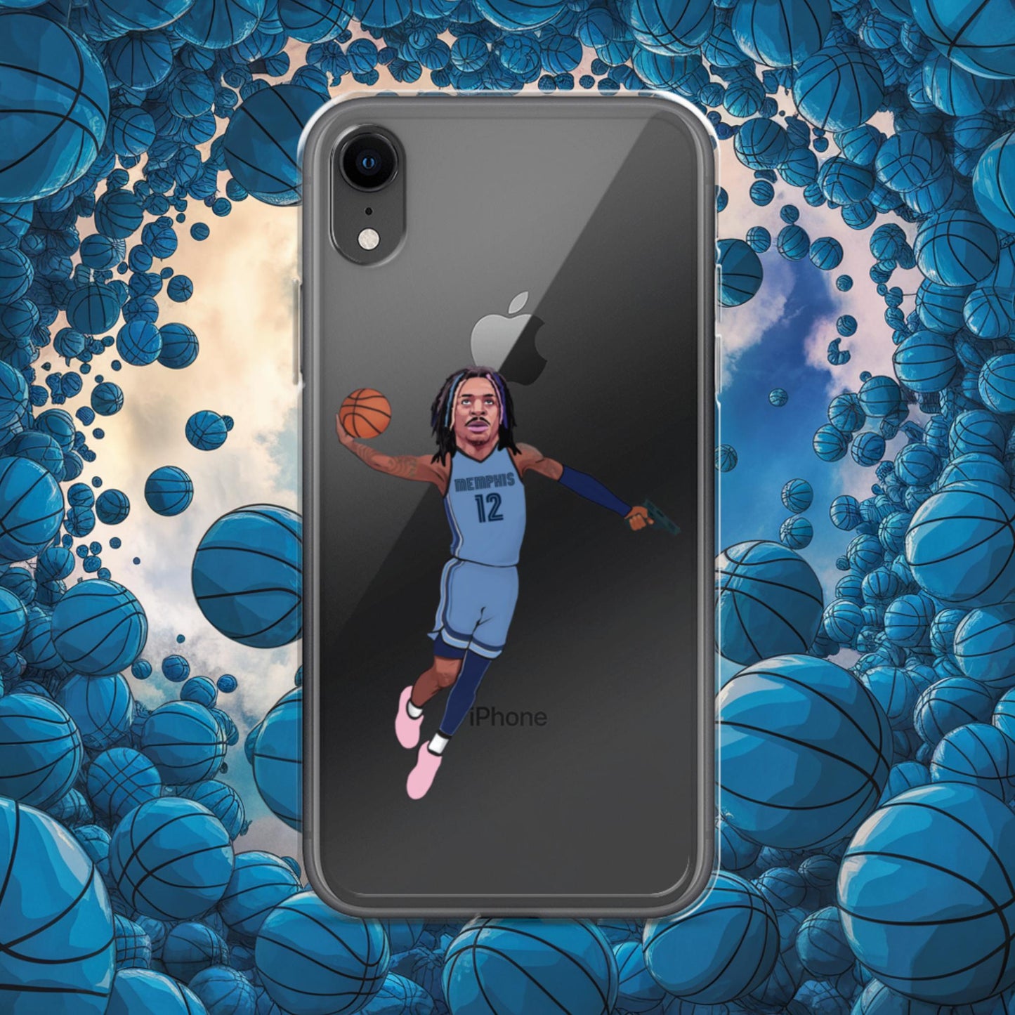 Ja Morant Gun Suspension Memphis Grizzlies NBA Clear Case for iPhone iPhone XR Mobile Phone Cases Basketball Ja Morant Memphis Grizzlies NBA Next Cult Brand