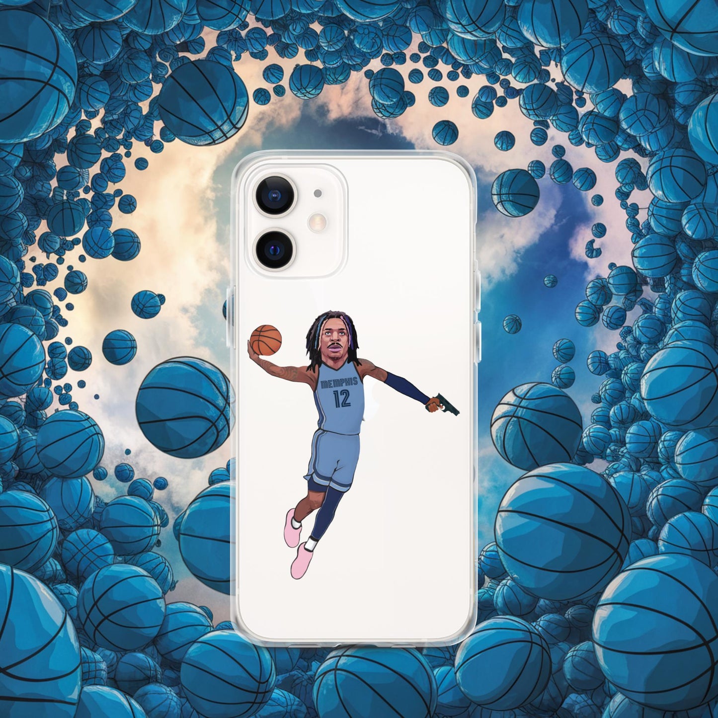 Ja Morant Gun Suspension Memphis Grizzlies NBA Clear Case for iPhone iPhone 12 mini Mobile Phone Cases Basketball Ja Morant Memphis Grizzlies NBA Next Cult Brand