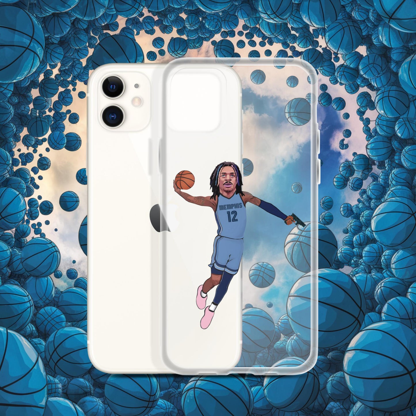 Ja Morant Gun Suspension Memphis Grizzlies NBA Clear Case for iPhone iPhone 11 Mobile Phone Cases Basketball Ja Morant Memphis Grizzlies NBA Next Cult Brand