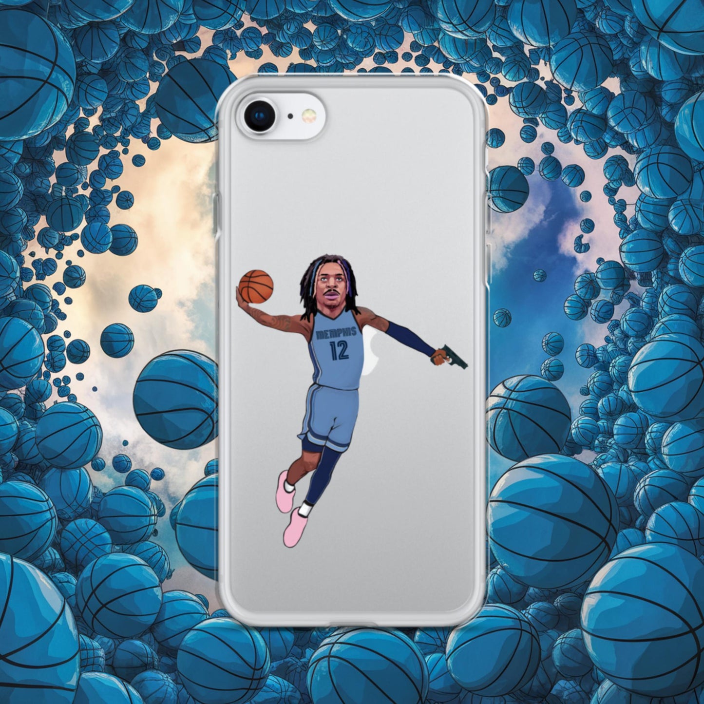 Ja Morant Gun Suspension Memphis Grizzlies NBA Clear Case for iPhone iPhone SE Mobile Phone Cases Basketball Ja Morant Memphis Grizzlies NBA Next Cult Brand