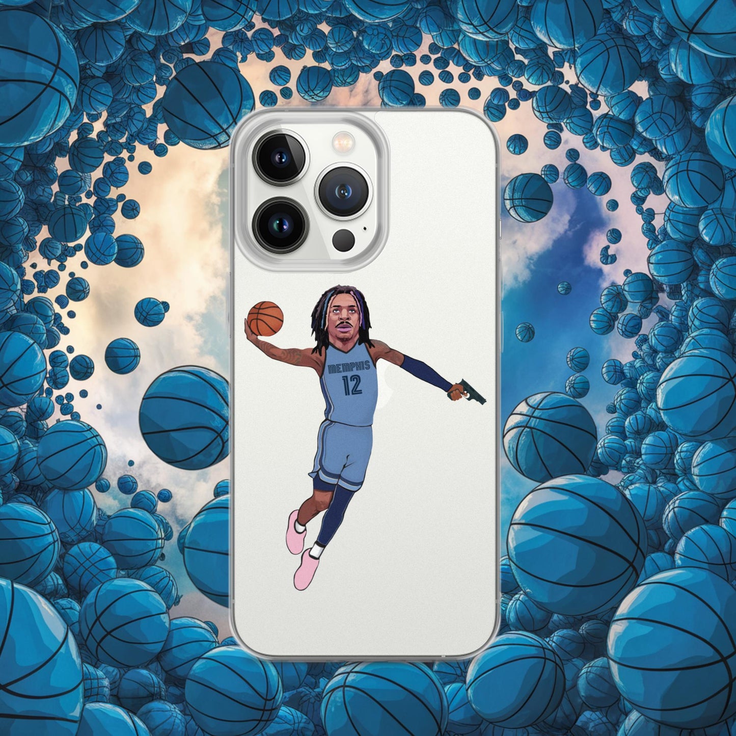 Ja Morant Gun Suspension Memphis Grizzlies NBA Clear Case for iPhone iPhone 13 Pro Mobile Phone Cases Basketball Ja Morant Memphis Grizzlies NBA Next Cult Brand