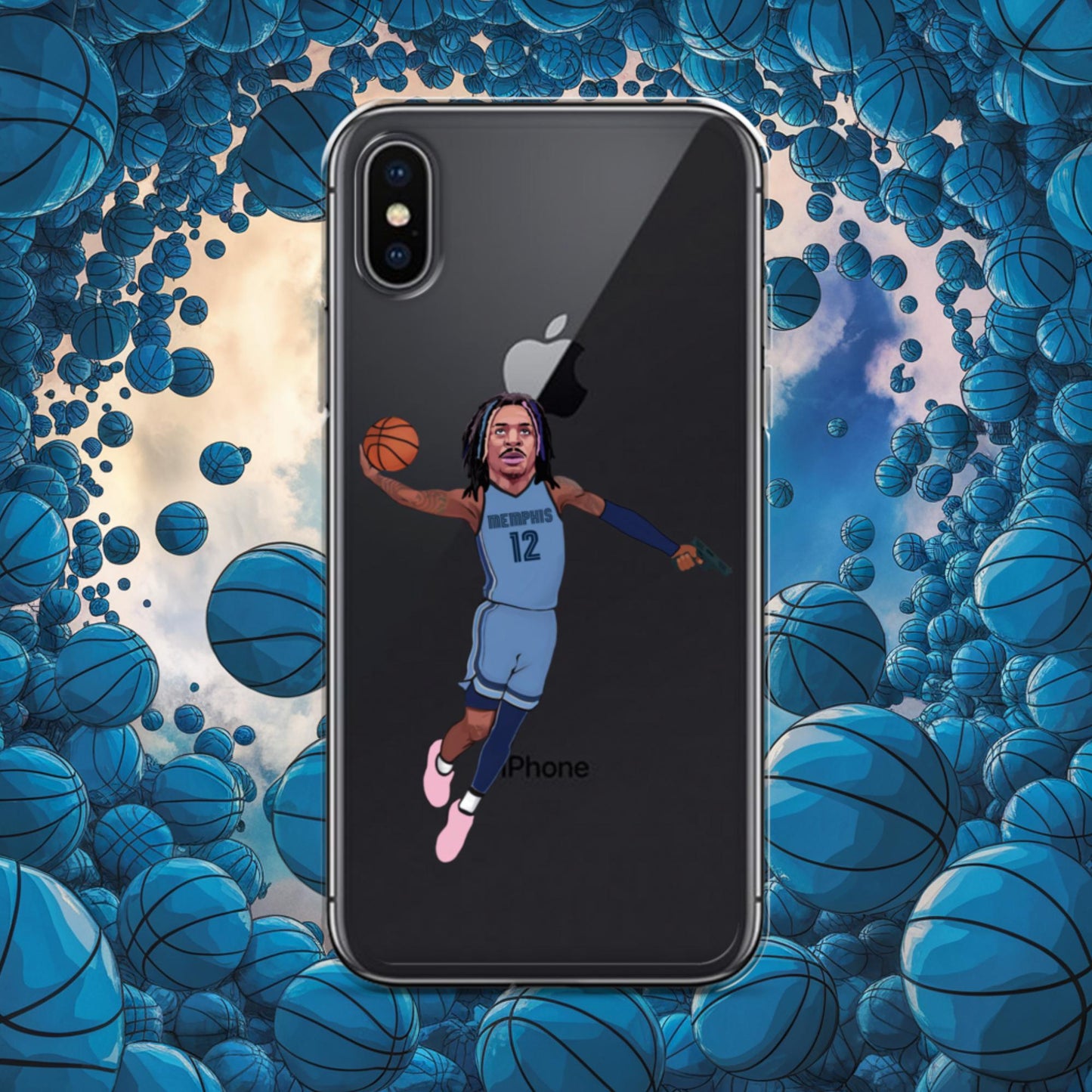 Ja Morant Gun Suspension Memphis Grizzlies NBA Clear Case for iPhone iPhone X XS Mobile Phone Cases Basketball Ja Morant Memphis Grizzlies NBA Next Cult Brand