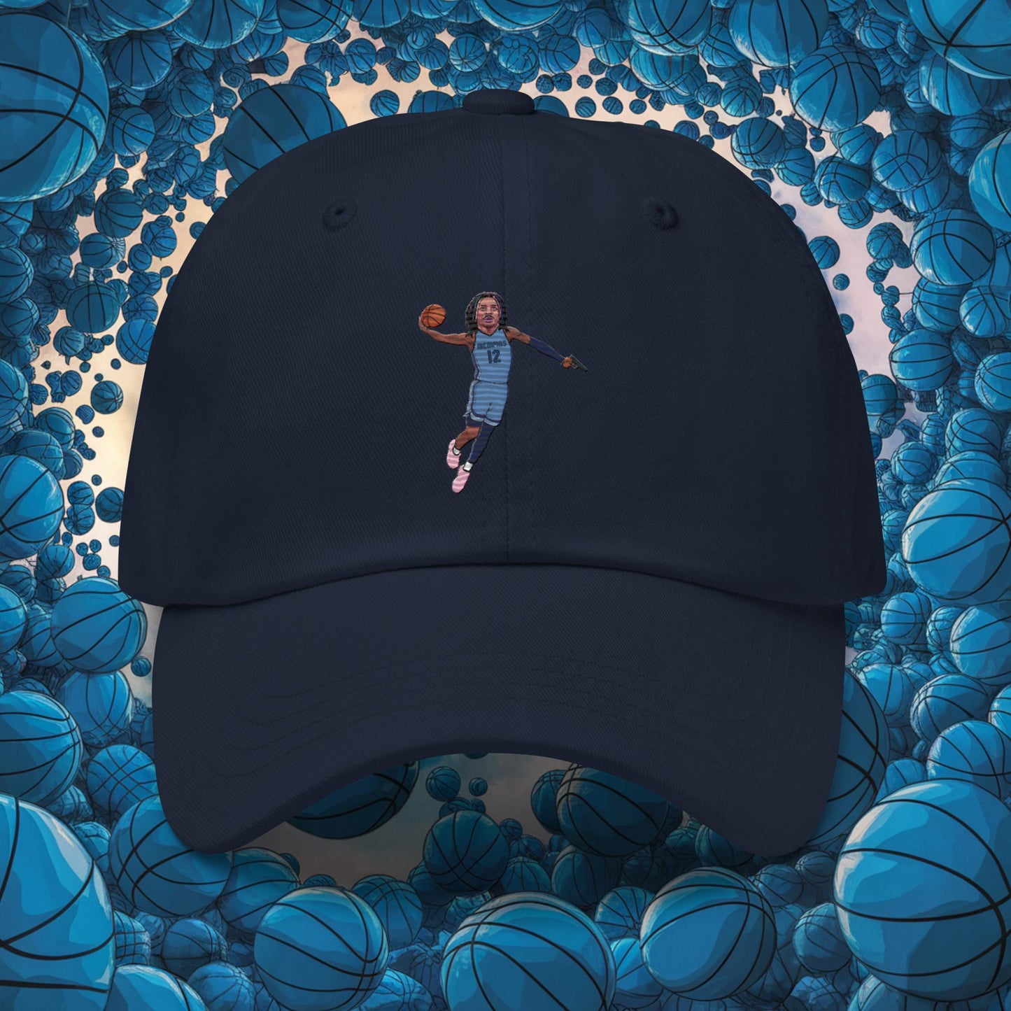 Ja Morant Gun Suspension Memphis Grizzlies NBA Dad hat Navy Hats Basketball Ja Morant Memphis Grizzlies NBA Next Cult Brand