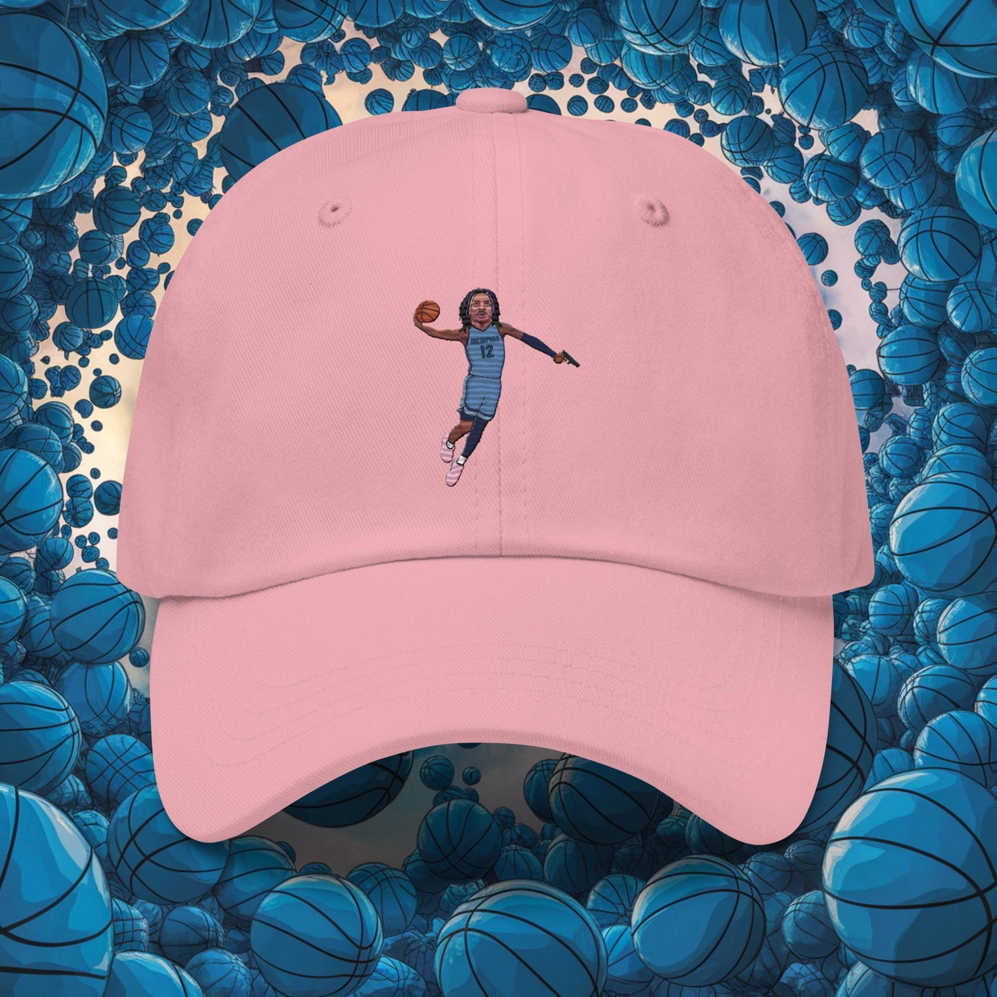 Ja Morant Gun Suspension Memphis Grizzlies NBA Dad hat Pink Hats Basketball Ja Morant Memphis Grizzlies NBA Next Cult Brand