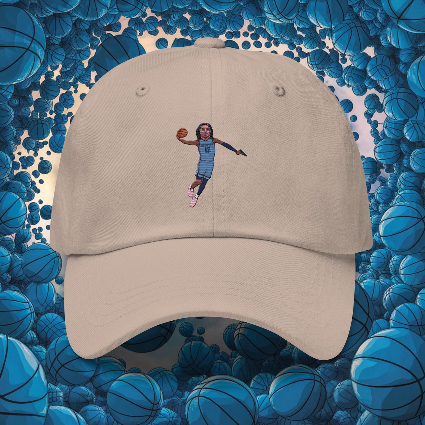 Ja Morant Gun Suspension Memphis Grizzlies NBA Dad hat Stone Hats Basketball Ja Morant Memphis Grizzlies NBA Next Cult Brand