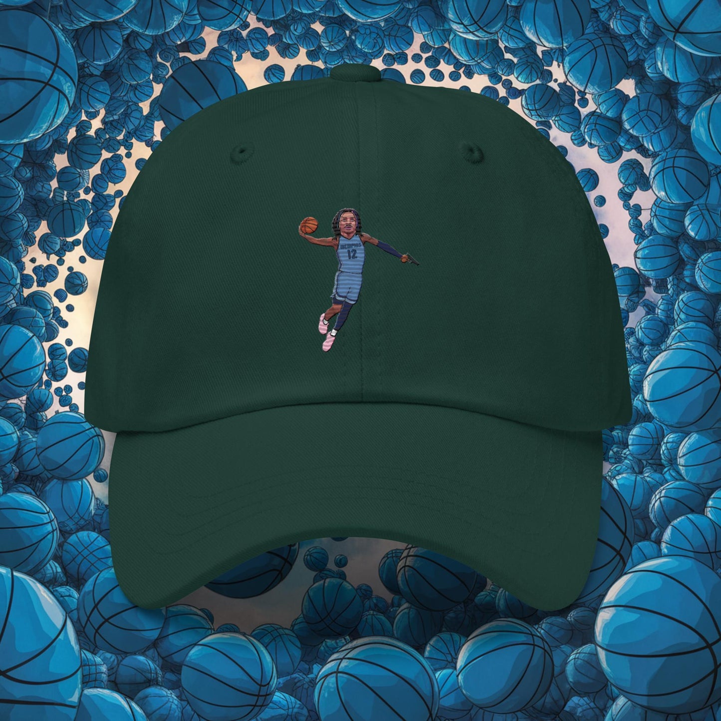 Ja Morant Gun Suspension Memphis Grizzlies NBA Dad hat Spruce Hats Basketball Ja Morant Memphis Grizzlies NBA Next Cult Brand