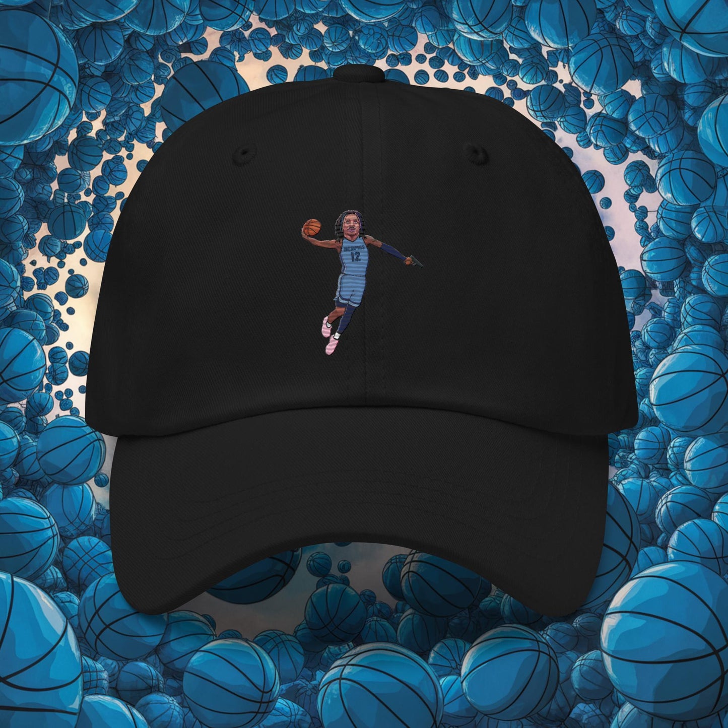 Ja Morant Gun Suspension Memphis Grizzlies NBA Dad hat Black Hats Basketball Ja Morant Memphis Grizzlies NBA Next Cult Brand
