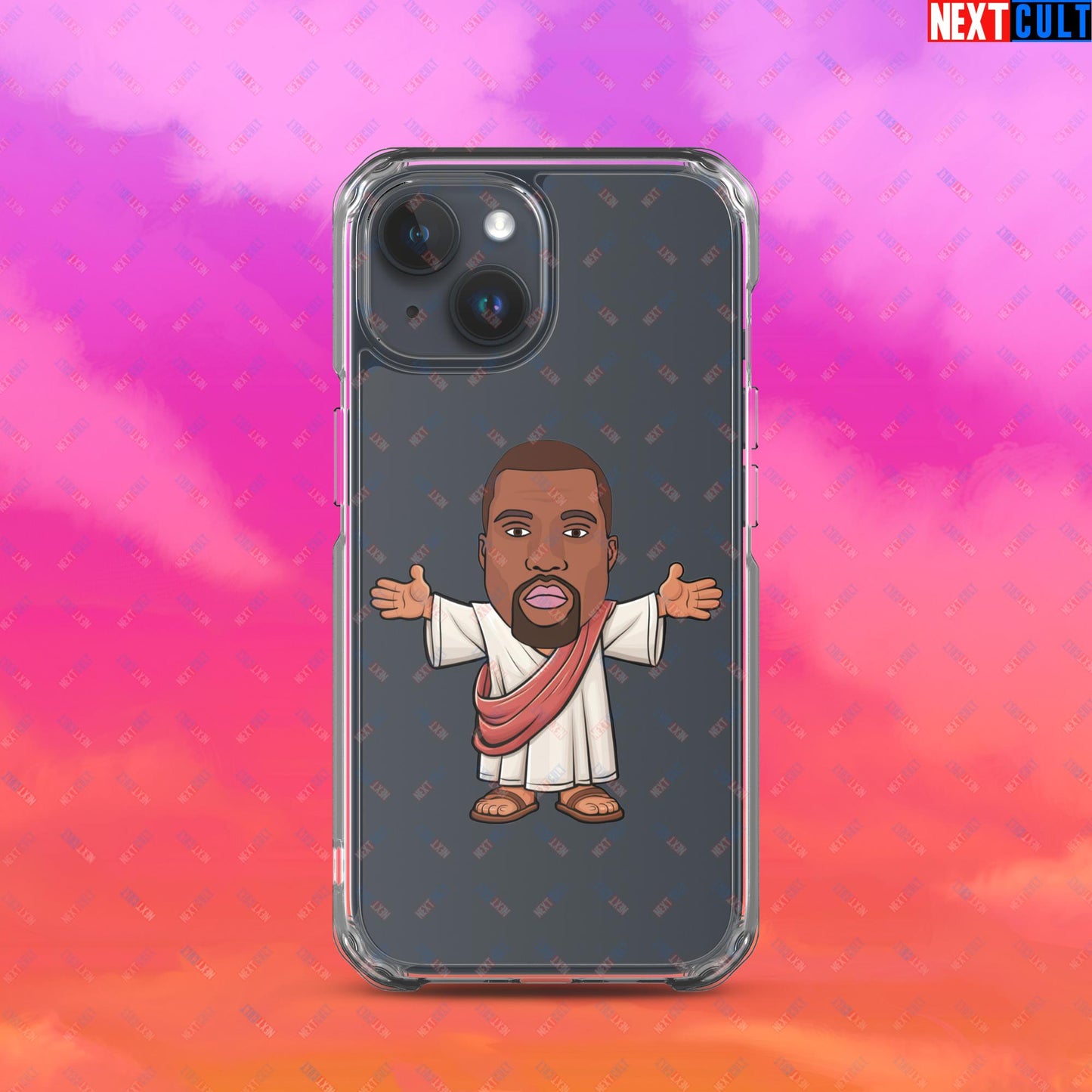 Jesus Kanye West Yeezianity Ye Funny Hip Hop Clear Case for iPhone iPhone 15 Mobile Phone Cases Kanye West Music Next Cult Brand