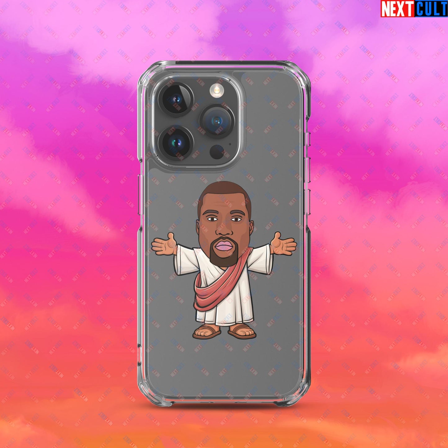 Jesus Kanye West Yeezianity Ye Funny Hip Hop Clear Case for iPhone iPhone 15 Pro Mobile Phone Cases Kanye West Music Next Cult Brand