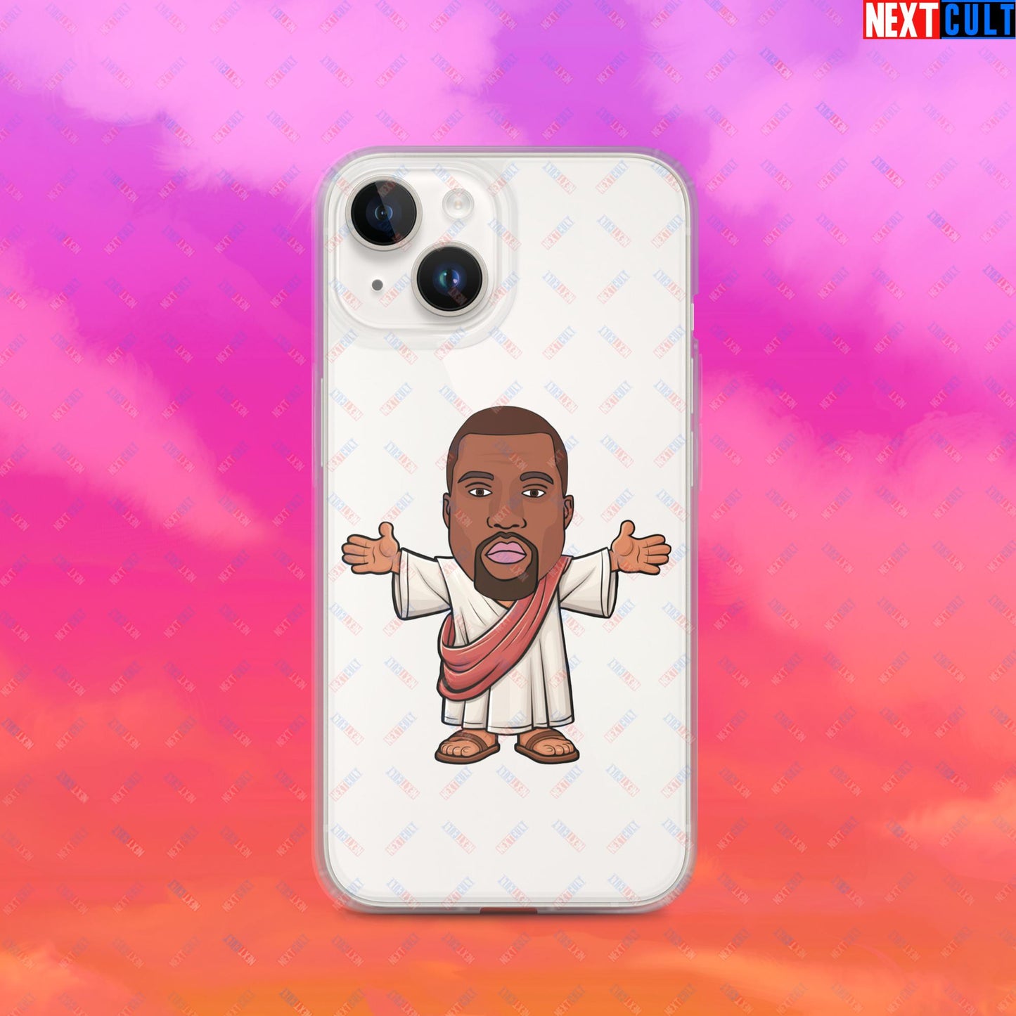 Jesus Kanye West Yeezianity Ye Funny Hip Hop Clear Case for iPhone iPhone 14 Mobile Phone Cases Kanye West Music Next Cult Brand