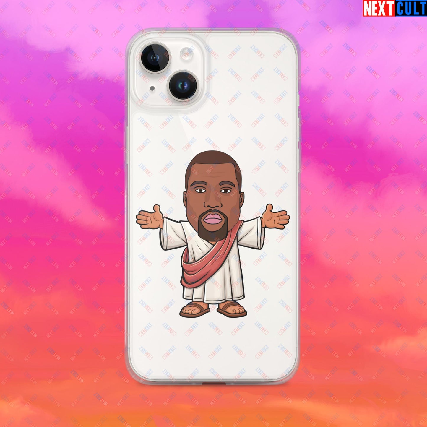 Jesus Kanye West Yeezianity Ye Funny Hip Hop Clear Case for iPhone iPhone 14 Plus Mobile Phone Cases Kanye West Music Next Cult Brand