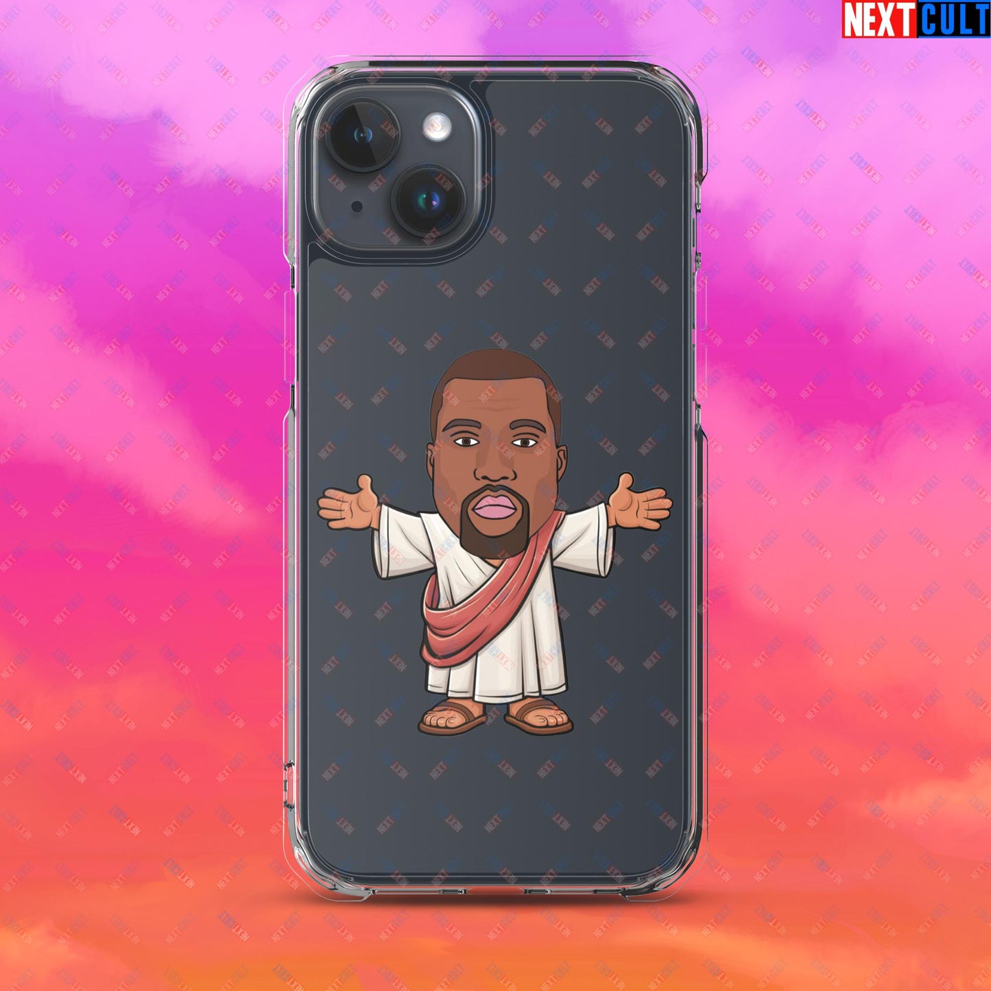 Jesus Kanye West Yeezianity Ye Funny Hip Hop Clear Case for iPhone iPhone 15 Plus Mobile Phone Cases Kanye West Music Next Cult Brand