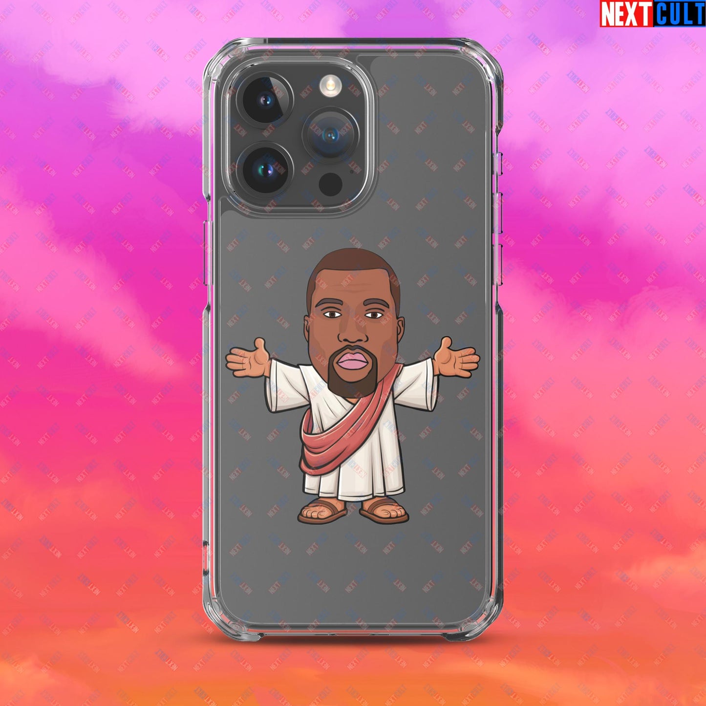 Jesus Kanye West Yeezianity Ye Funny Hip Hop Clear Case for iPhone iPhone 15 Pro Max Mobile Phone Cases Kanye West Music Next Cult Brand